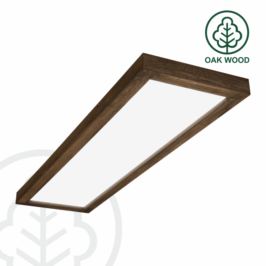 Brilagi - LED Stmívatelné koupelnové stropní svítidlo WOODY FRAME LED/50W/230V dub ořech 120x30 cm 3000-6000K IP44 + dálkové ovládání