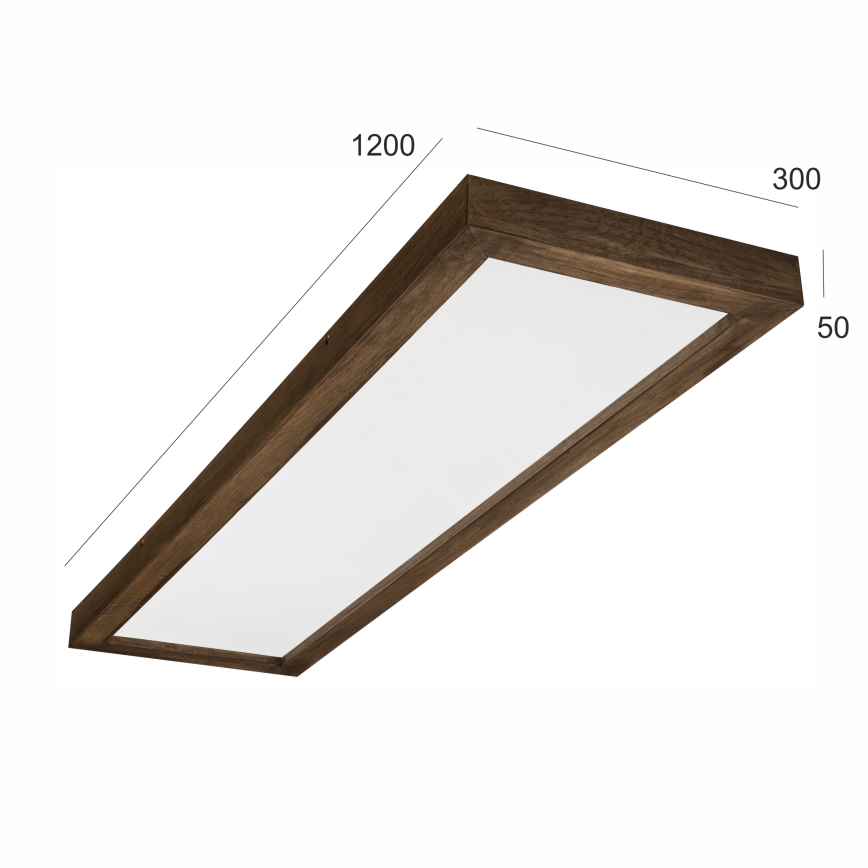 Brilagi - LED Stmívatelné koupelnové stropní svítidlo WOODY FRAME LED/50W/230V dub ořech 120x30 cm 3000-6000K IP44 + dálkové ovládání