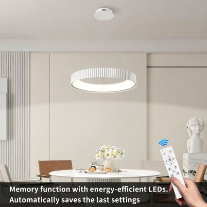 BRILAGI - LED Stmívatelný lustr na lanku FALCON MODERN LED/54W/230V 3000-6000K pr. 60 cm bílá + dálkové ovládání