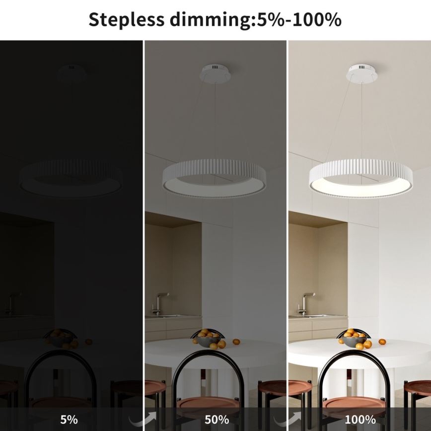 BRILAGI - LED Stmívatelný lustr na lanku FALCON MODERN LED/54W/230V 3000-6000K pr. 60 cm bílá + dálkové ovládání