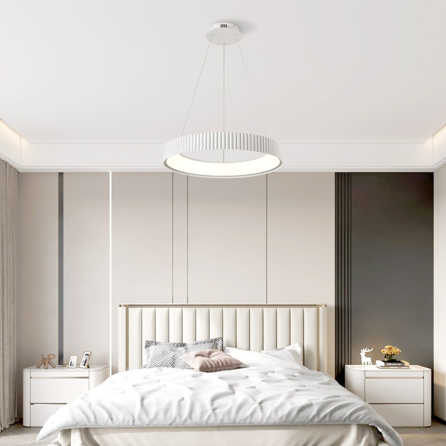 BRILAGI - LED Stmívatelný lustr na lanku FALCON MODERN LED/54W/230V 3000-6000K pr. 60 cm bílá + dálkové ovládání