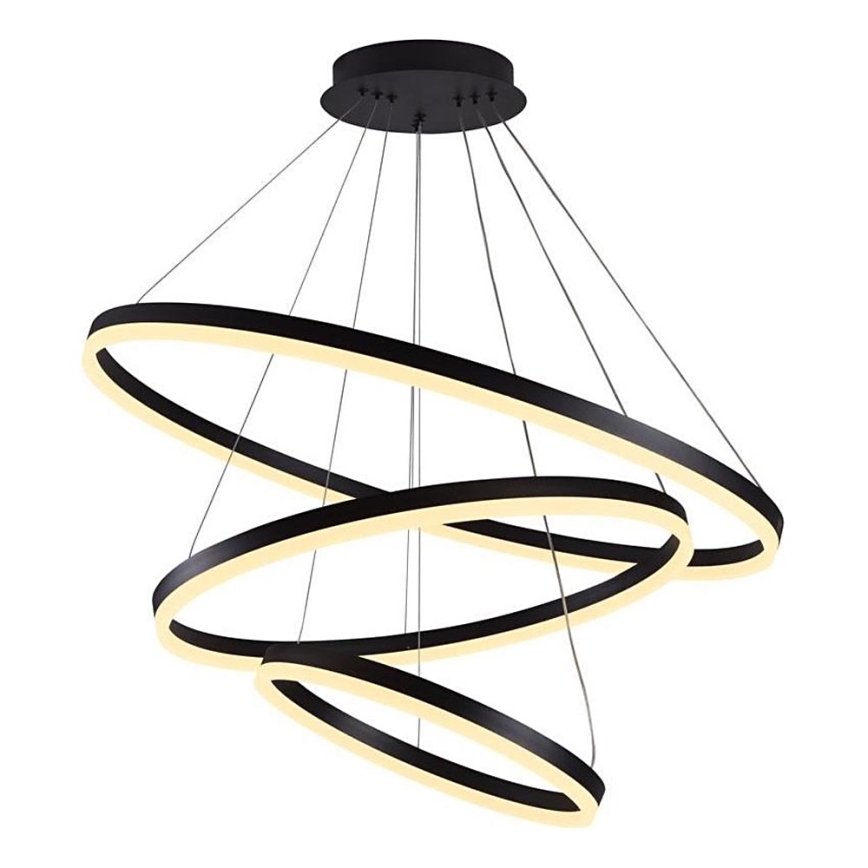 Brilagi - LED Stmívatelný lustr na lanku CIRCLE LED/125W/230V 3000-6500K černá + dálkové ovládání