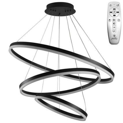 Brilagi - LED Stmívatelný lustr na lanku CIRCLE LED/125W/230V 3000-6500K černá + dálkové ovládání