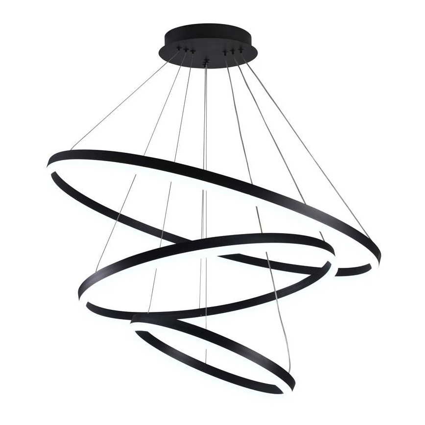 Brilagi - LED Stmívatelný lustr na lanku CIRCLE LED/125W/230V 3000-6500K černá + dálkové ovládání