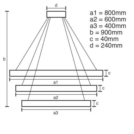 Brilagi - LED Stmívatelný lustr na lanku CIRCLE LED/125W/230V 3000-6500K černá + dálkové ovládání