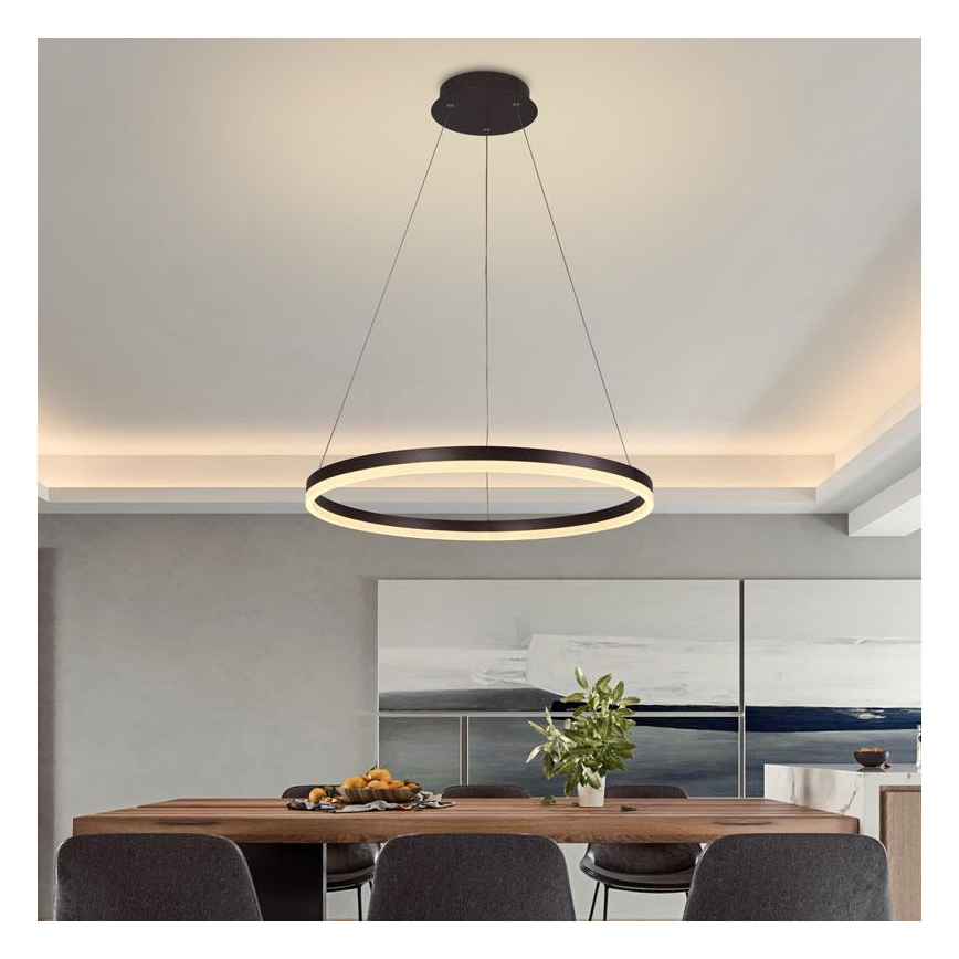 Brilagi - LED Stmívatelný lustr na lanku CIRCLE LED/42W/230V 3000-6500K hnědá + dálkové ovládání
