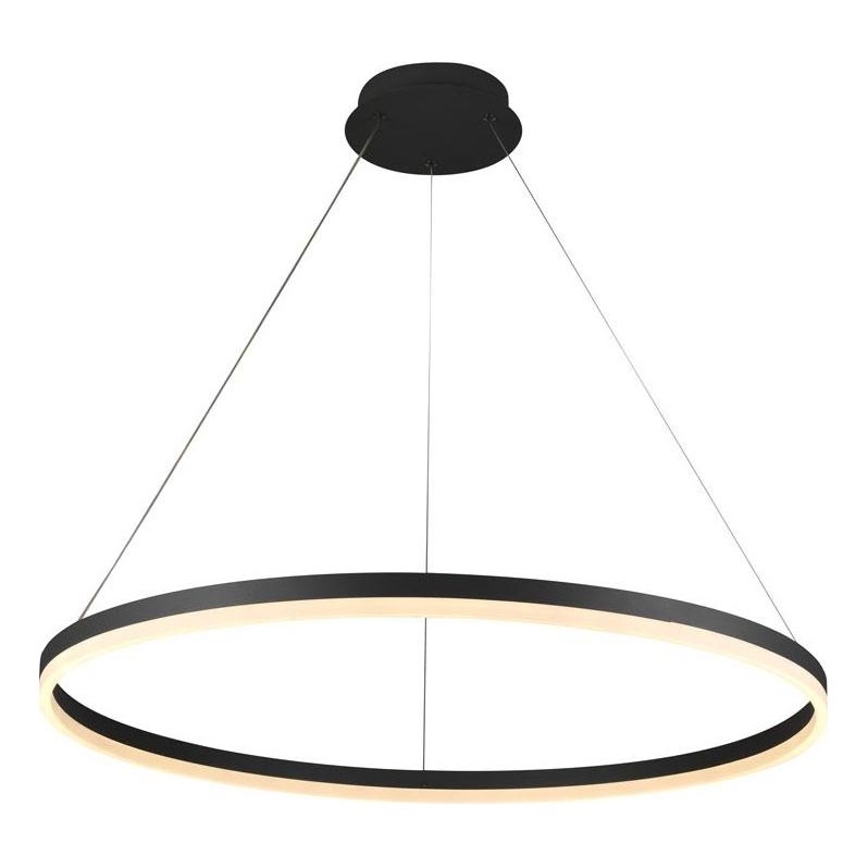 Brilagi - LED Stmívatelný lustr na lanku CIRCLE LED/55W/230V 3000-6500K černá + dálkové ovládání