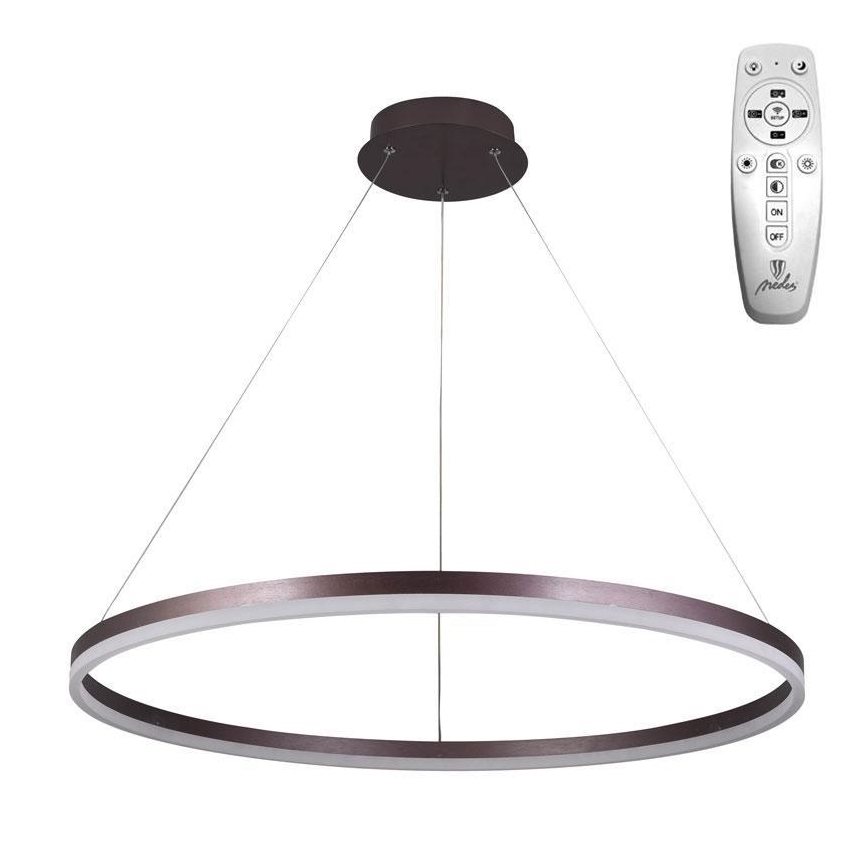 Brilagi - LED Stmívatelný lustr na lanku CIRCLE LED/55W/230V 3000-6500K hnědá + dálkové ovládání