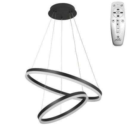 Brilagi - LED Stmívatelný lustr na lanku CIRCLE LED/70W/230V 3000-6500K černá + dálkové ovládání