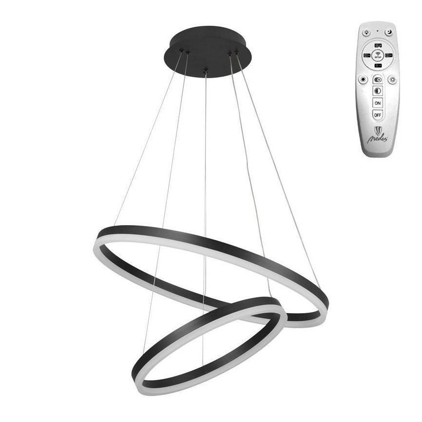 Brilagi - LED Stmívatelný lustr na lanku CIRCLE LED/70W/230V 3000-6500K černá + dálkové ovládání