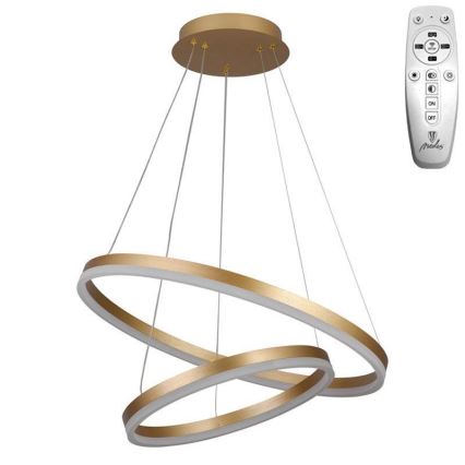 Brilagi - LED Stmívatelný lustr na lanku CIRCLE LED/70W/230V 3000-6500K zlatá + dálkové ovládání