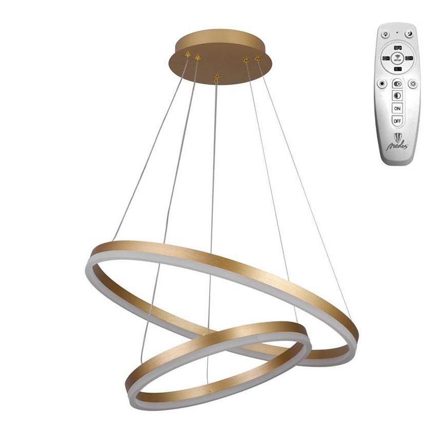 Brilagi - LED Stmívatelný lustr na lanku CIRCLE LED/70W/230V 3000-6500K zlatá + dálkové ovládání