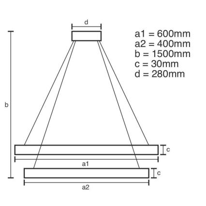 Brilagi - LED Stmívatelný lustr na lanku COSMOWAVE LED/115W/230V 3000-6500K + dálkové ovládání