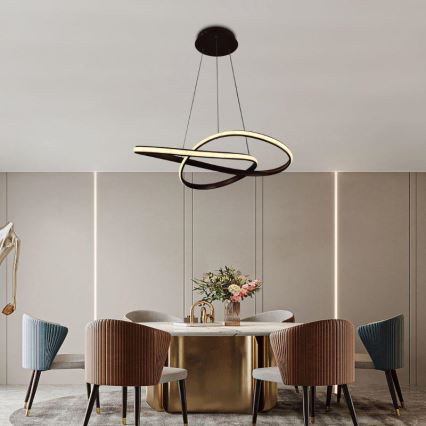 Brilagi - LED Stmívatelný lustr na lanku COSMOWAVE LED/70W/230V 3000-6500K hnědá + dálkové ovládání