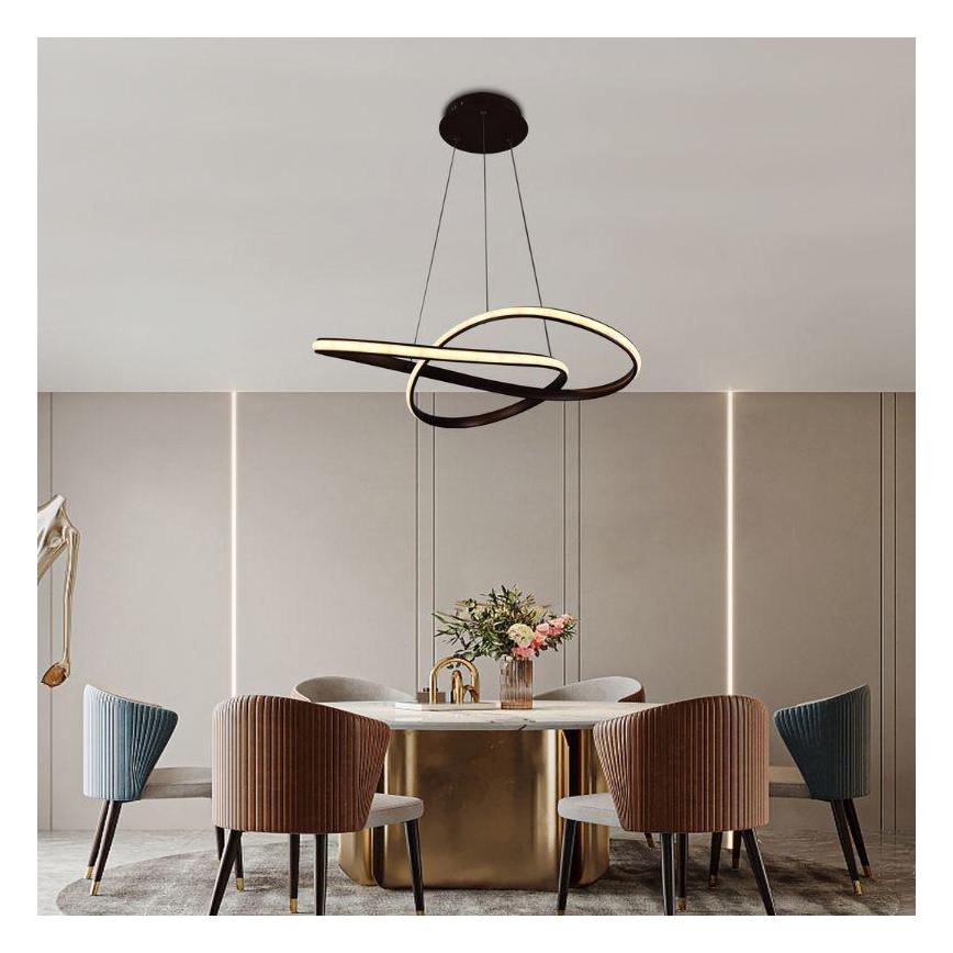 Brilagi - LED Stmívatelný lustr na lanku COSMOWAVE LED/70W/230V 3000-6500K hnědá + dálkové ovládání