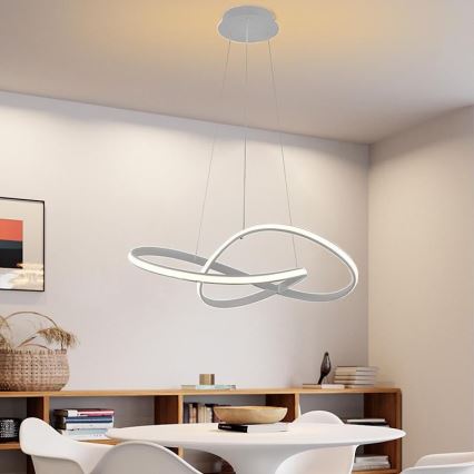 Brilagi - LED Stmívatelný lustr na lanku COSMOWAVE LED/70W/230V 3000-6500K stříbrná + dálkové ovládání