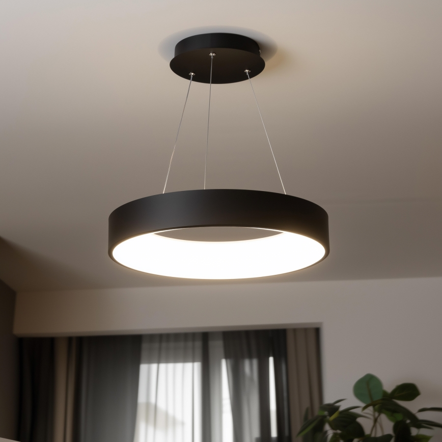 Brilagi - LED Stmívatelný lustr na lanku FALCON LED/80W/230V 3000-6500K pr. 60 cm černá + dálkové ovládání