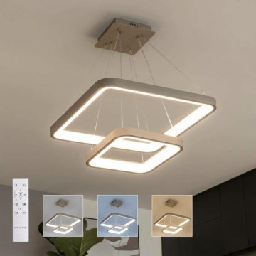 BRILAGI - LED Stmívatelný lustr na lanku FALCON SLIM LED/78W/230V 3000-6500K 50x50 cm béžová + dálkové ovládání