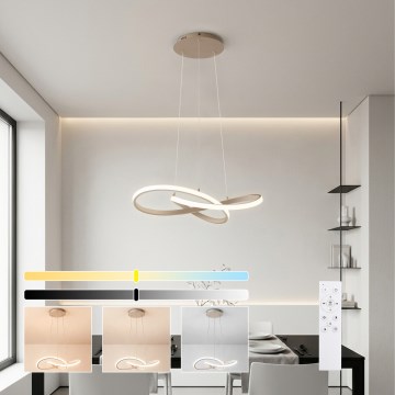 Brilagi - LED Stmívatelný lustr na lanku INFINITY LED/55W/230V 3000-6000K 50x50 cm béžová + dálkové ovládání