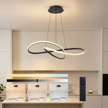 Brilagi - LED Stmívatelný lustr na lanku INFINITY LED/80W/230V 3000-6000K 80x80 cm černá + dálkové ovládání