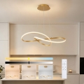 Brilagi - LED Stmívatelný lustr na lanku INFINITY LED/80W/230V 3000-6000K 80x80 cm zlatá + dálkové ovládání