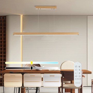 Brilagi - LED Stmívatelný lustr na lanku OAK SMART LED/30W/230V Wi-Fi Tuya dub + dálkové ovládání