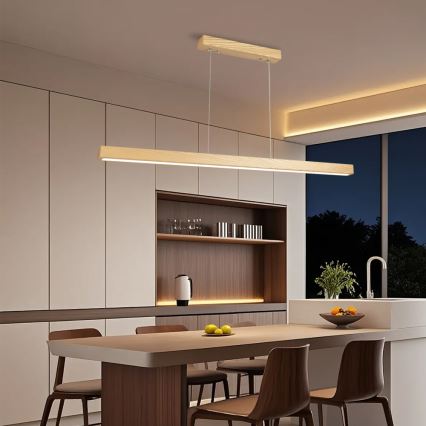 Brilagi - LED Stmívatelný lustr na lanku OAK SMART LED/30W/230V Wi-Fi Tuya dub + dálkové ovládání