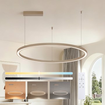 Brilagi - LED Stmívatelný lustr na lanku PORTOFINO LED/60W/230V 3000-6000K pr. 80 cm béžová + dálkové ovládání