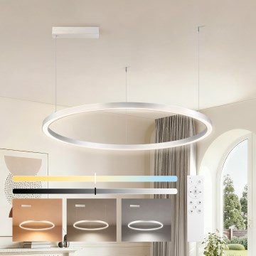 Brilagi - LED Stmívatelný lustr na lanku PORTOFINO LED/60W/230V 3000-6000K pr. 80 cm stříbrná + dálkové ovládání