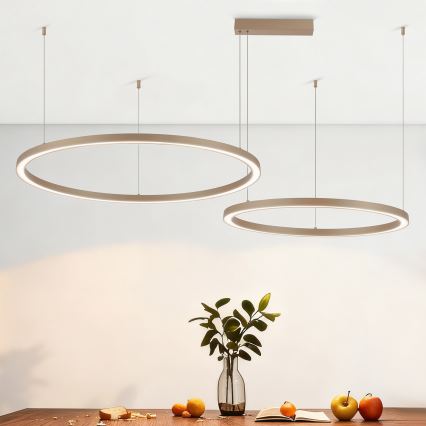Brilagi - LED Stmívatelný lustr na lanku PORTOFINO LED/98W/230V 3000-6000K béžová + dálkové ovládání
