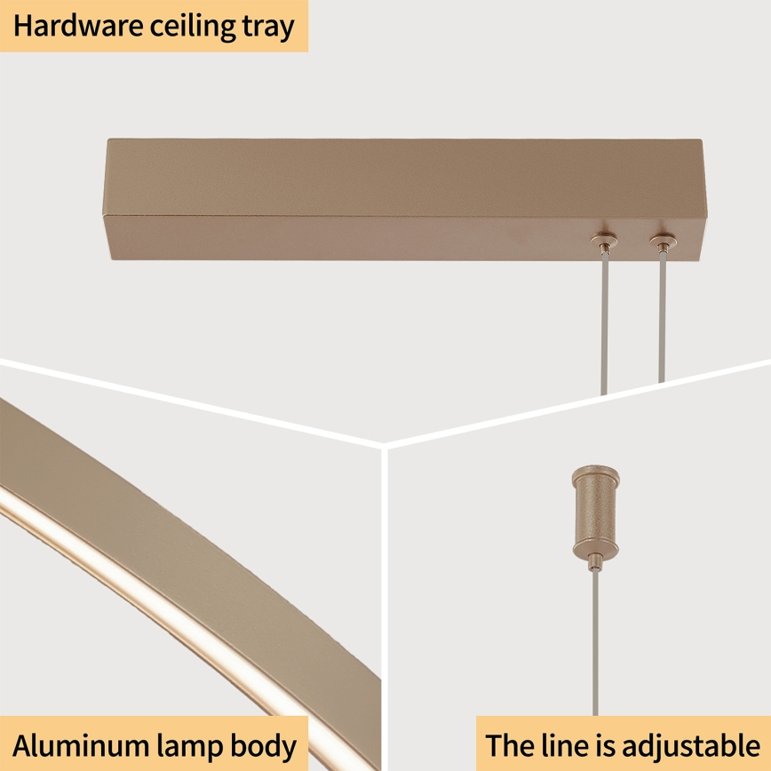 Brilagi - LED Stmívatelný lustr na lanku PORTOFINO LED/98W/230V 3000-6000K béžová + dálkové ovládání