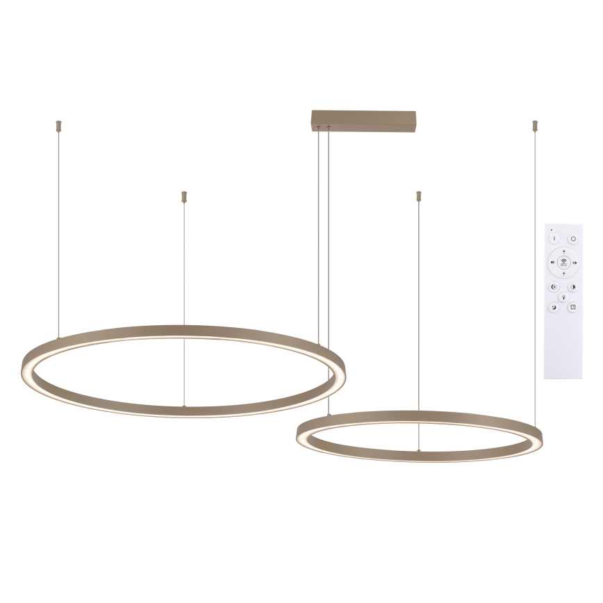 Brilagi - LED Stmívatelný lustr na lanku PORTOFINO LED/98W/230V 3000-6000K béžová + dálkové ovládání