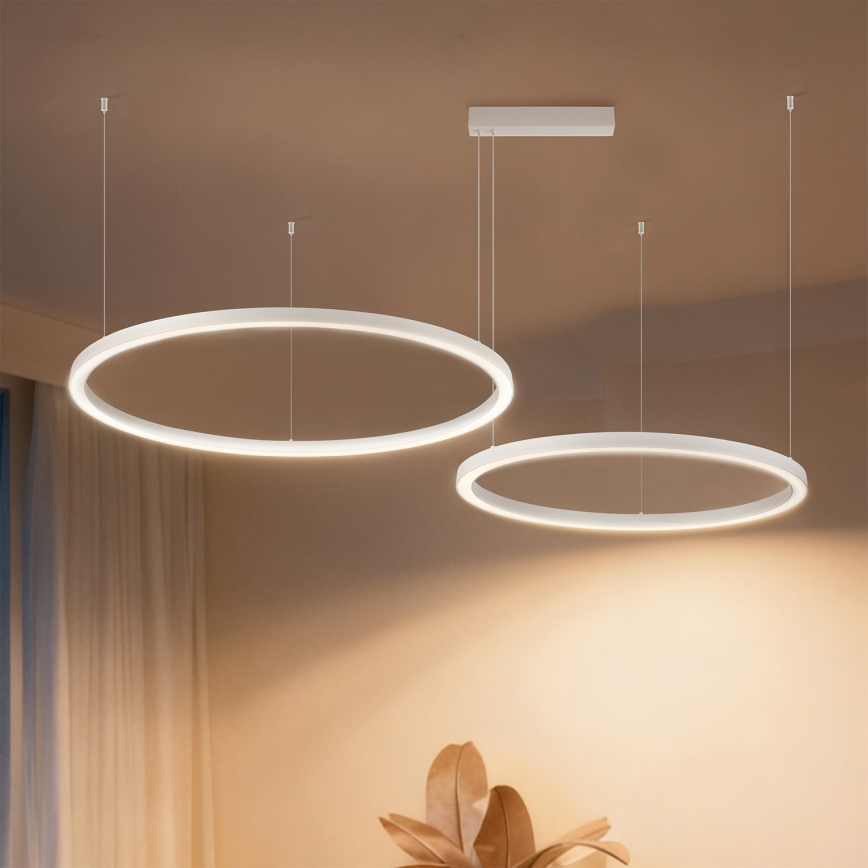 Brilagi - LED Stmívatelný lustr na lanku PORTOFINO LED/98W/230V 3000-6000K bílá + dálkové ovládání
