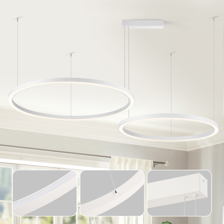 Brilagi - LED Stmívatelný lustr na lanku PORTOFINO LED/98W/230V 3000-6000K bílá + dálkové ovládání