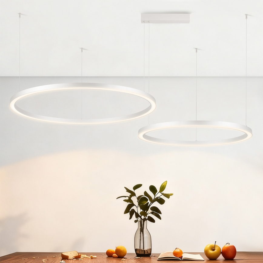 Brilagi - LED Stmívatelný lustr na lanku PORTOFINO LED/98W/230V 3000-6000K stříbrná + dálkové ovládání
