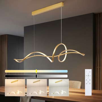 Brilagi - LED Stmívatelný lustr na lanku SIGNATURE LED/55W/230V 3000-6000K 120x23 cm zlatá + dálkové ovládání