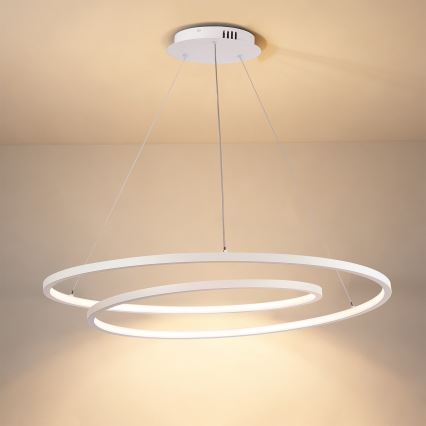 Brilagi - LED Stmívatelný lustr na lanku TWISTER LED/105W/230V 3000-6000K pr. 100 cm bílá + dálkové ovládání