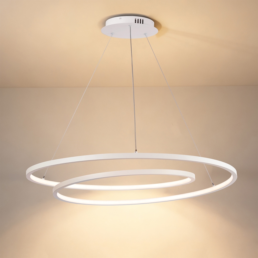 Brilagi - LED Stmívatelný lustr na lanku TWISTER LED/105W/230V 3000-6000K pr. 100 cm bílá + dálkové ovládání