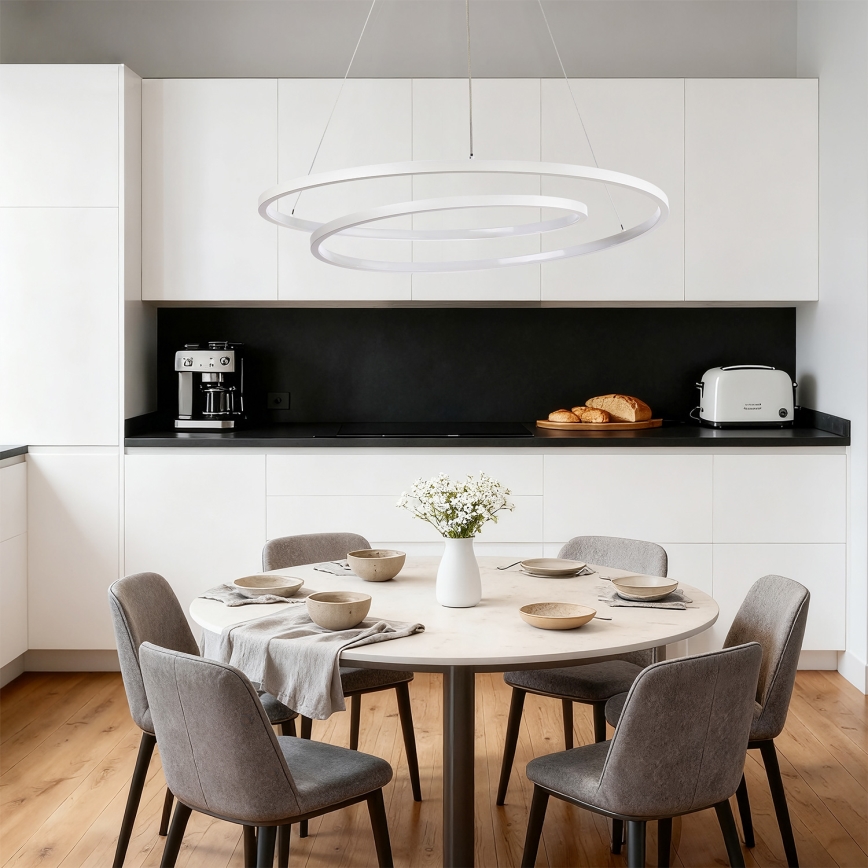 Brilagi - LED Stmívatelný lustr na lanku TWISTER LED/105W/230V 3000-6000K pr. 100 cm bílá + dálkové ovládání