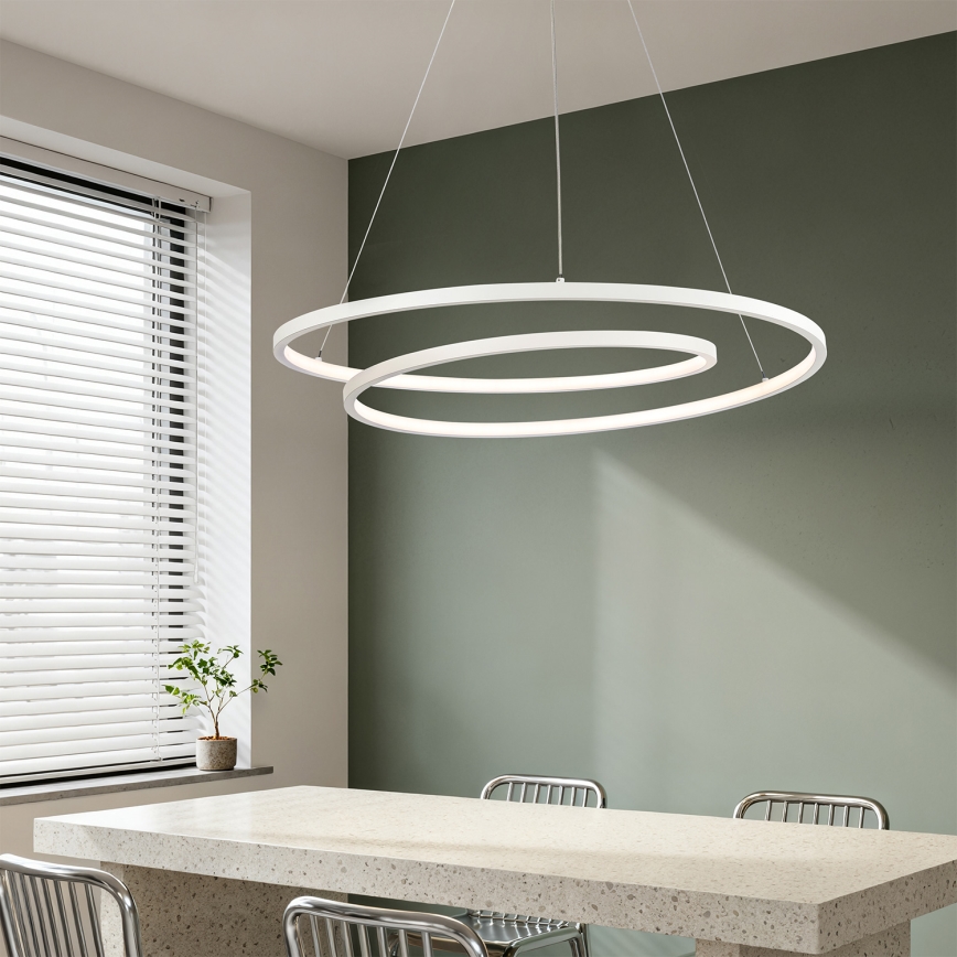 Brilagi - LED Stmívatelný lustr na lanku TWISTER LED/105W/230V 3000-6000K pr. 100 cm bílá + dálkové ovládání
