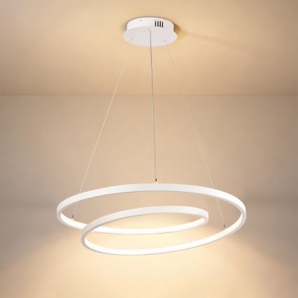 Brilagi - LED Stmívatelný lustr na lanku TWISTER LED/48W/230V 3000-6000K pr. 50 cm bílá + dálkové ovládání