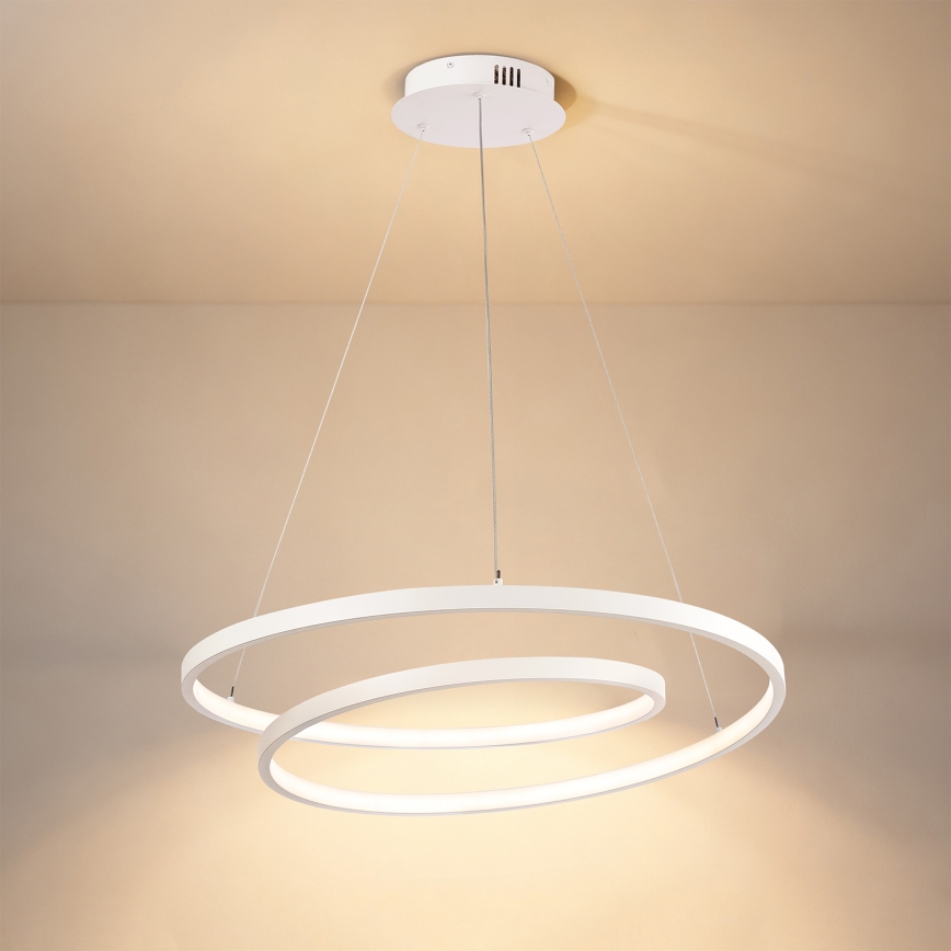 Brilagi - LED Stmívatelný lustr na lanku TWISTER LED/48W/230V 3000-6000K pr. 50 cm bílá + dálkové ovládání