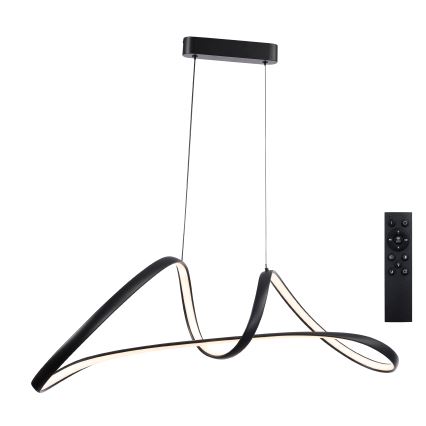 Brilagi - LED Stmívatelný lustr na lanku TWISTER LED/60W/230V 3000-6000K černá + dálkové ovládání