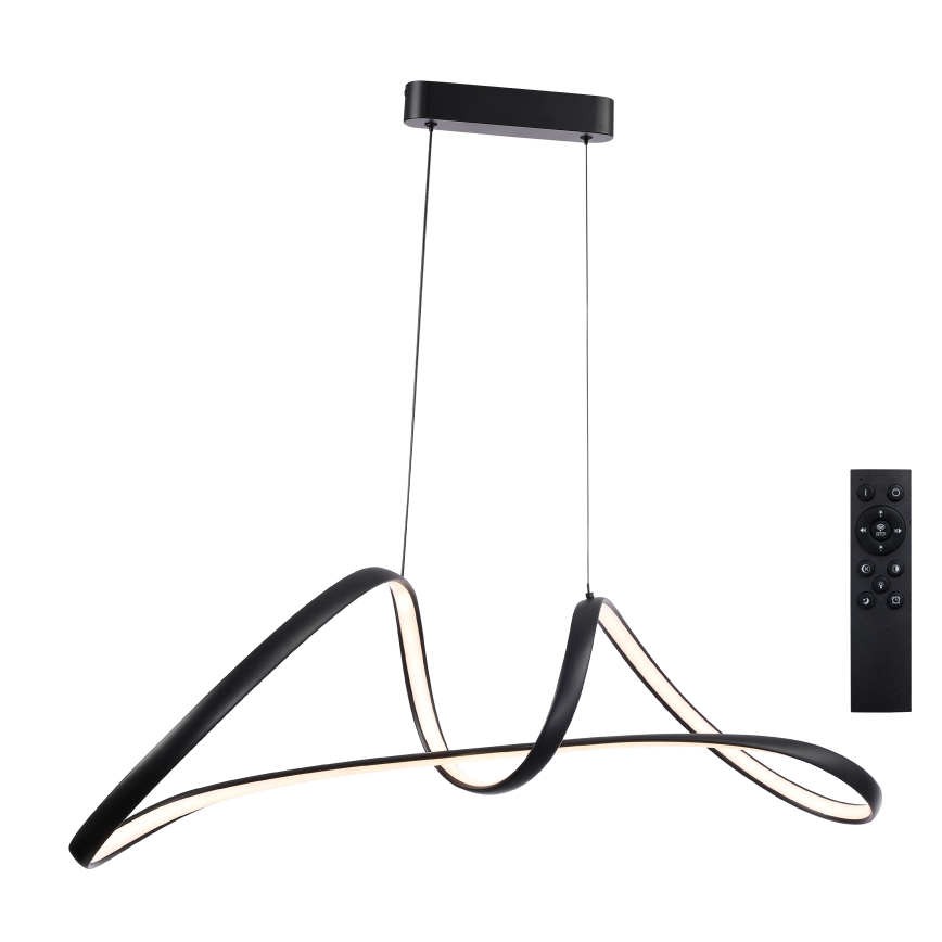 Brilagi - LED Stmívatelný lustr na lanku TWISTER LED/60W/230V 3000-6000K černá + dálkové ovládání