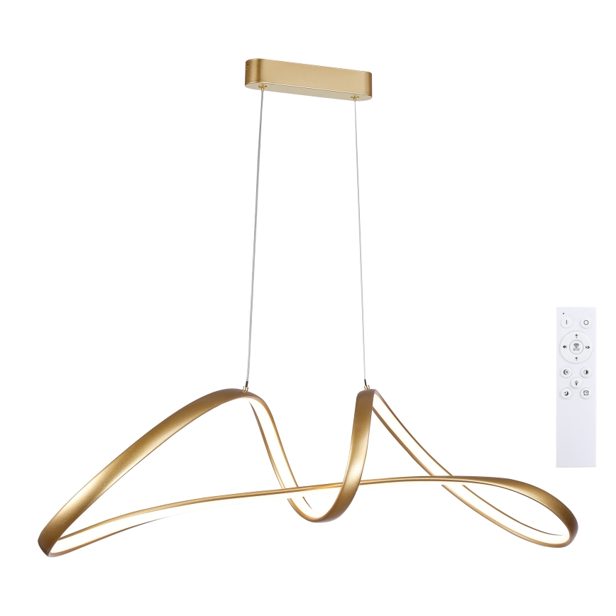 Brilagi - LED Stmívatelný lustr na lanku TWISTER LED/60W/230V 3000-6000K zlatá + dálkové ovládání