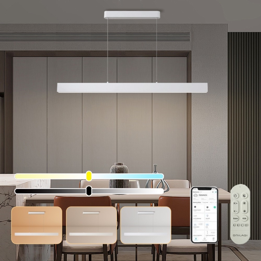 Brilagi - LED Stmívatelný lustr na lanku SLEEKLINE SMART LED/40W/230V 3000-6000K Wi-Fi Tuya bílá + dálkové ovládání
