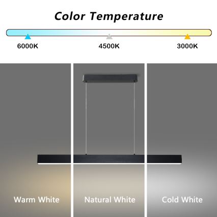 Brilagi - LED Stmívatelný lustr na lanku SLEEKLINE SMART LED/40W/230V 3000-6000K Wi-Fi Tuya černá + dálkové ovládání