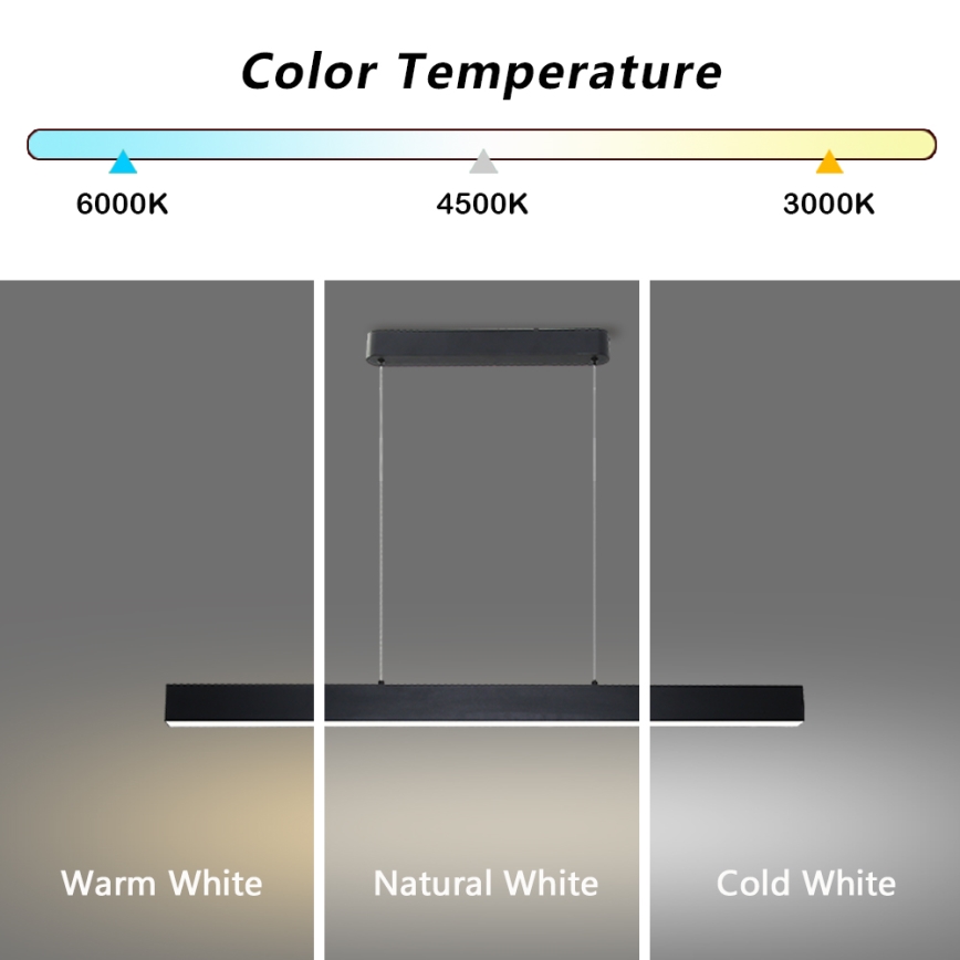 Brilagi - LED Stmívatelný lustr na lanku SLEEKLINE SMART LED/40W/230V 3000-6000K Wi-Fi Tuya černá + dálkové ovládání