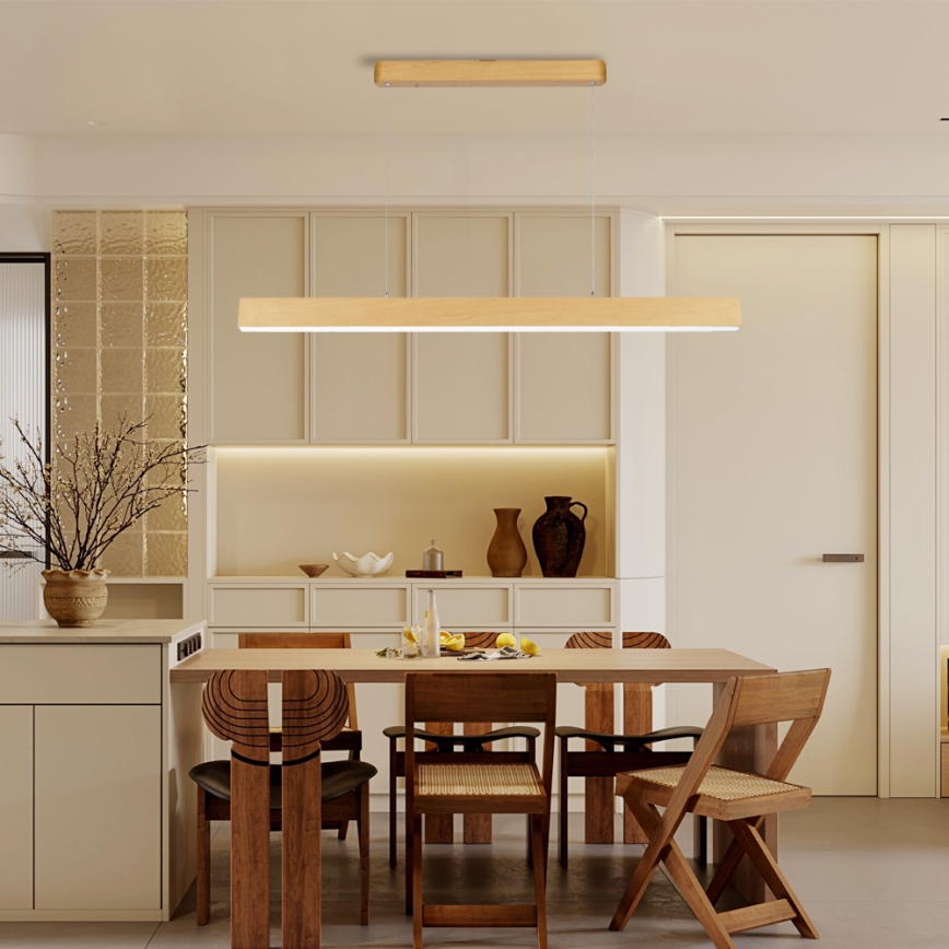 Brilagi - LED Stmívatelný lustr SLEEKLINE SMART LED/40W/230V Wi-Fi Tuya dekor dubu + dálkové ovládání