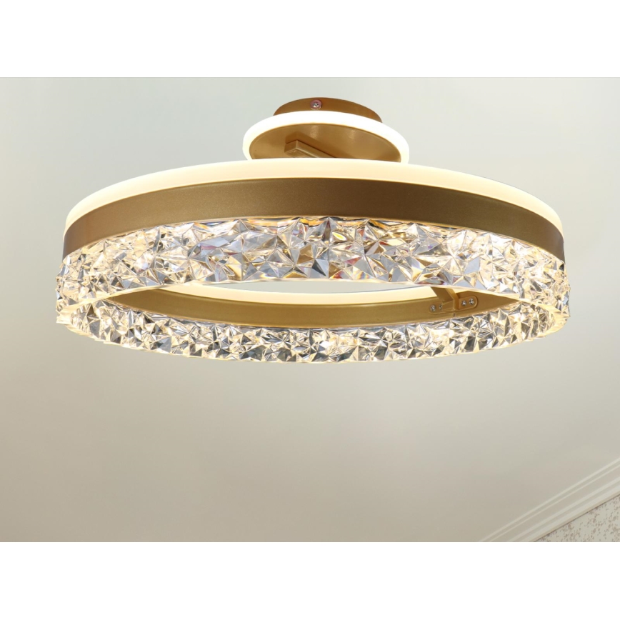 Brilagi - LED Stmívatelný přisazený lustr LED/86W/230V 3000-6500K zlatá + dálkové ovládání